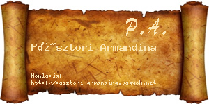 Pásztori Armandina névjegykártya